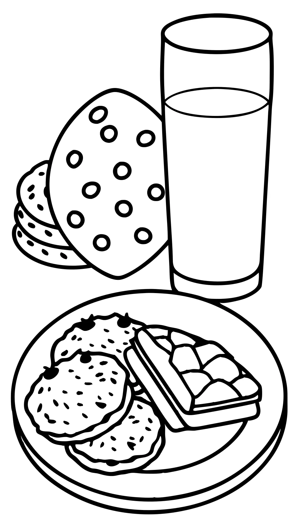 cookies and milk coloring page